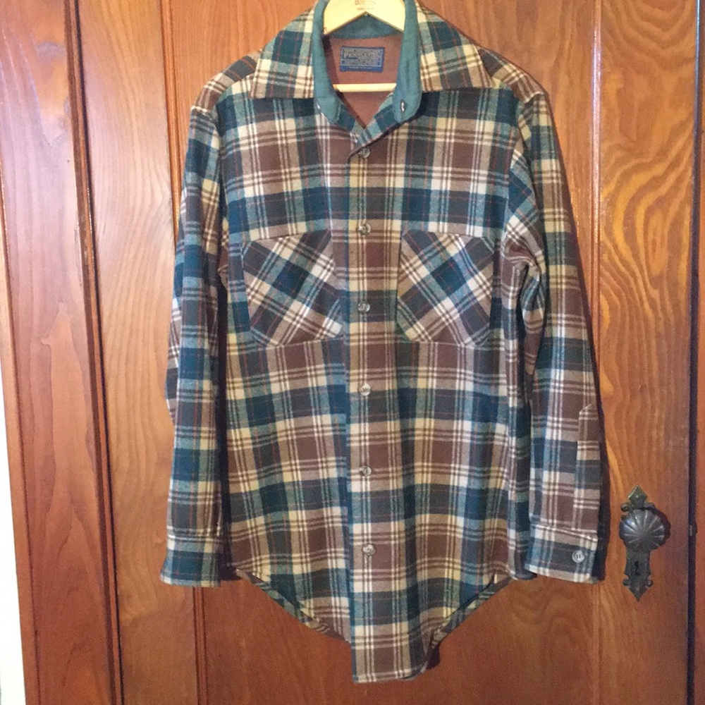VINTAGE Wool Plaid Button Down
